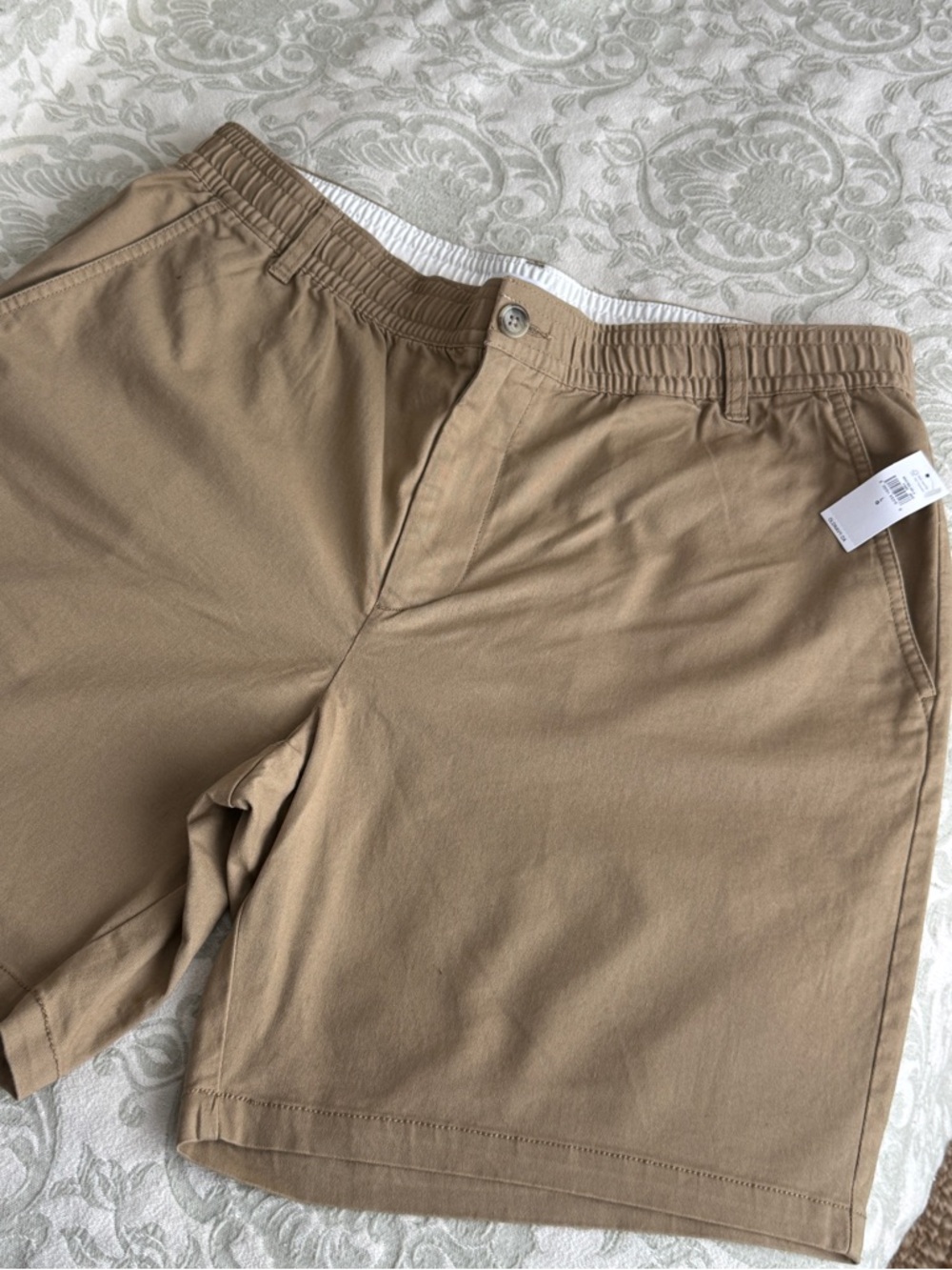 Old Navy Men's Khaki Elastic-Waist Flat Front Shorts